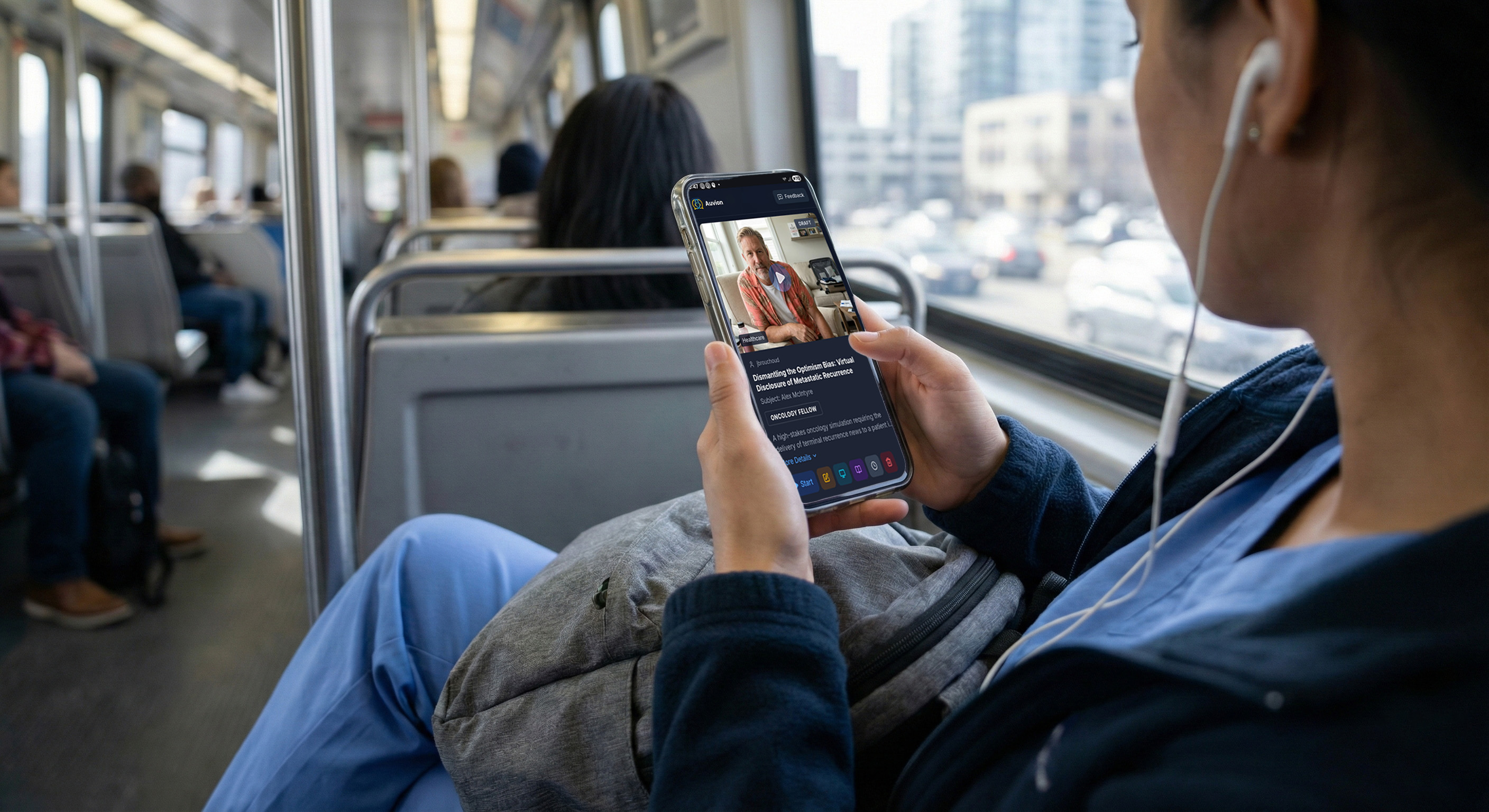 Student practicing on commute